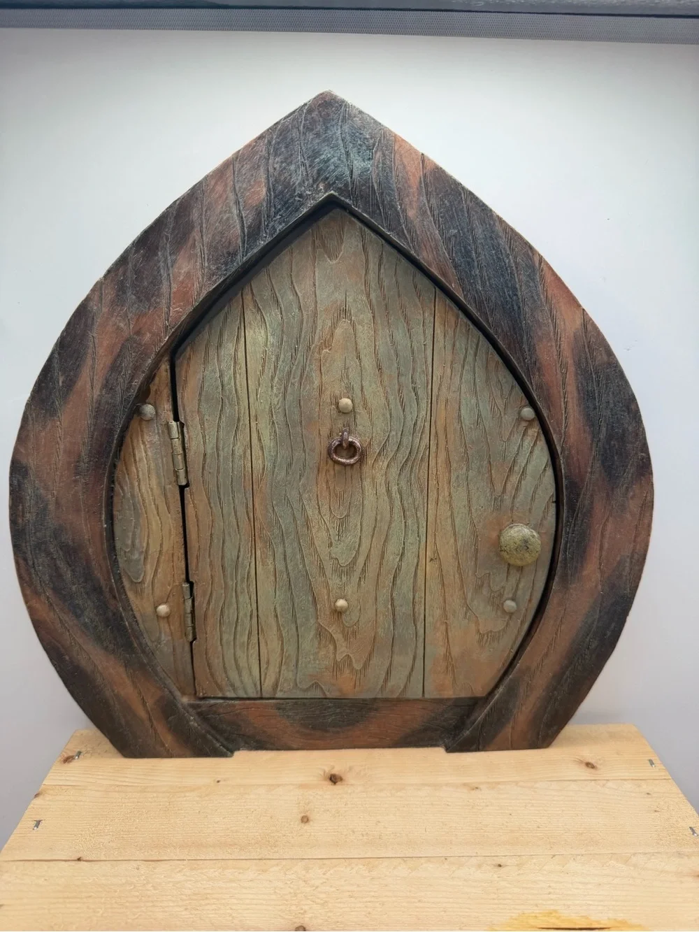 Fairy Door Wall Cabinet Hidden Storage Shelf Woodland Cottage Decor 12”